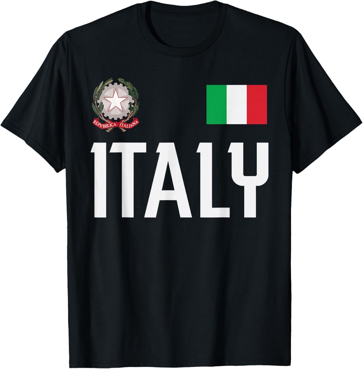 Italy Flag Italian Football Soccer Fan Men Women Kids T-Shirt - T-Shirt | Black