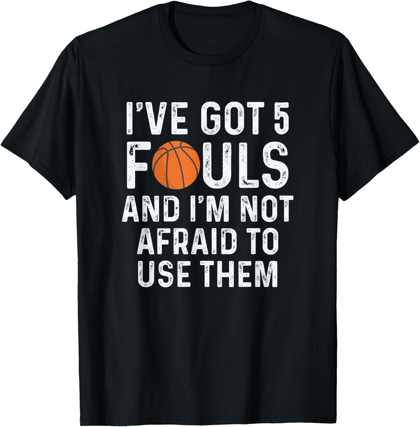 Funny Basketball Player Hoops 5 Fouls T-Shirt - T-Shirt | Black