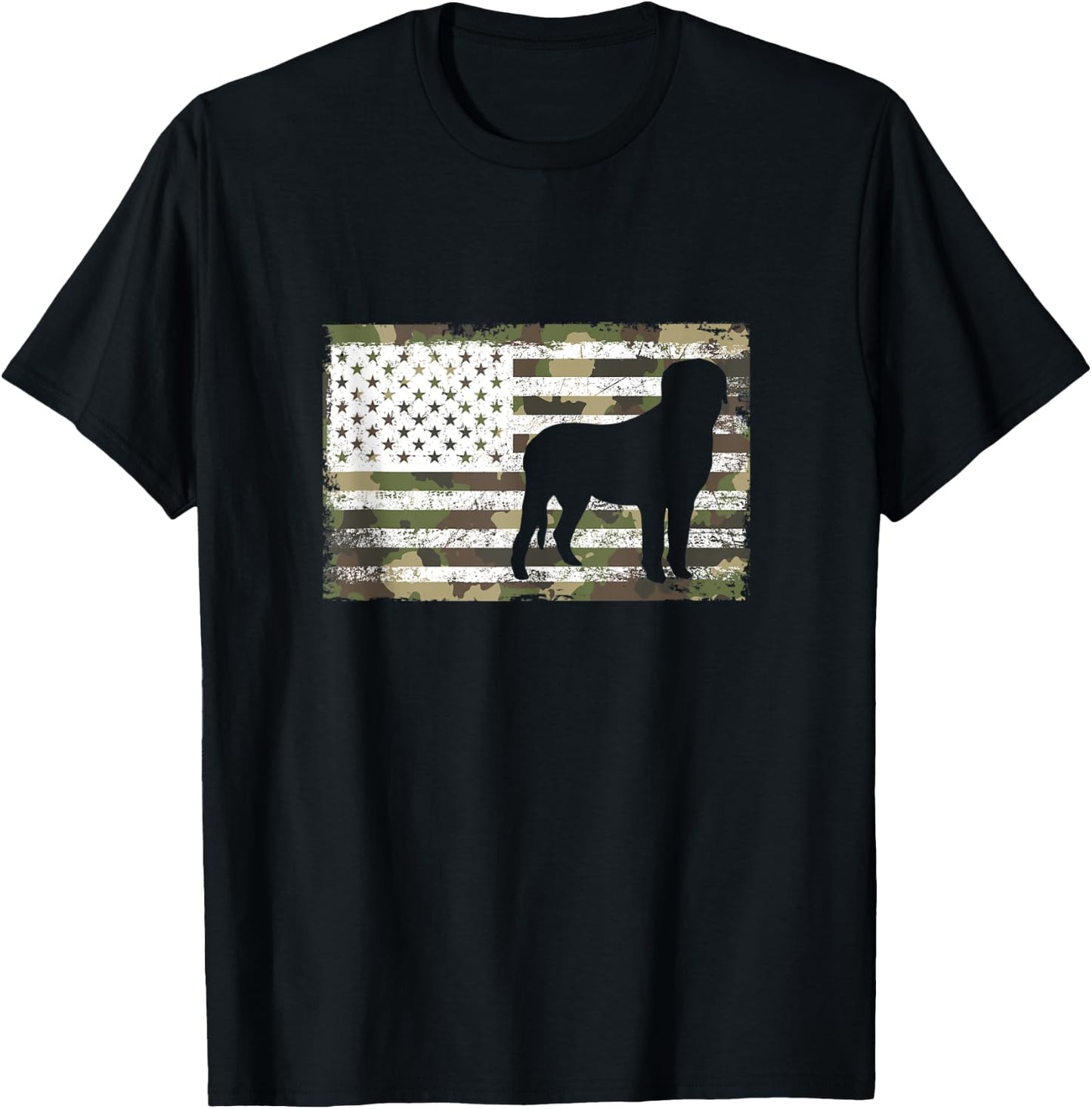 Funny English Mastiff Dog Mastiffs Dog Camouflage T-Shirt - T-Shirt | Black