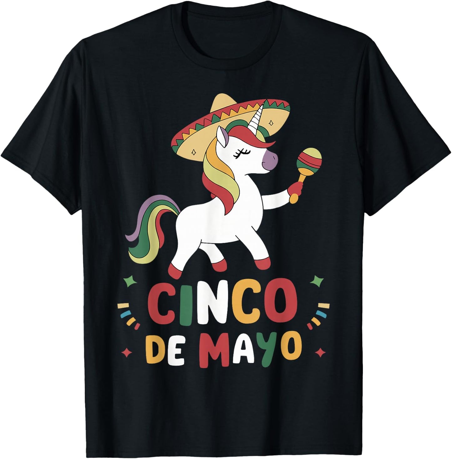 Unicorn Let's Fiesta Cinco de Mayo Girls T-Shirt - T-Shirt | Black