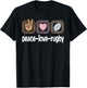 Rugby Player Leopard Print Women Girls Kids Peace Love Rugby T-Shirt - T-Shirt | Black