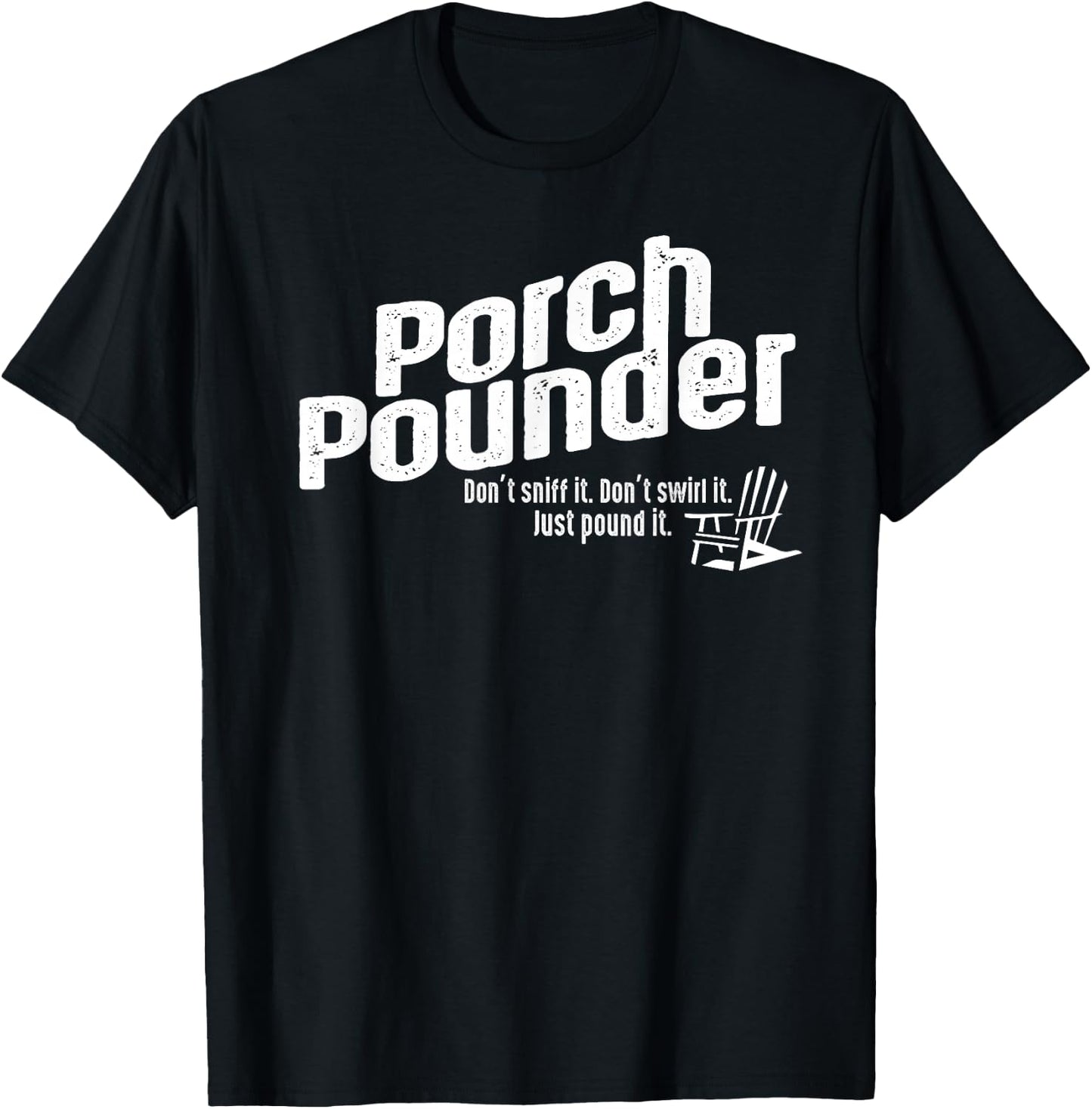 Porch Pounders Wine Drinking Shirt T-Shirt - T-Shirt | Black