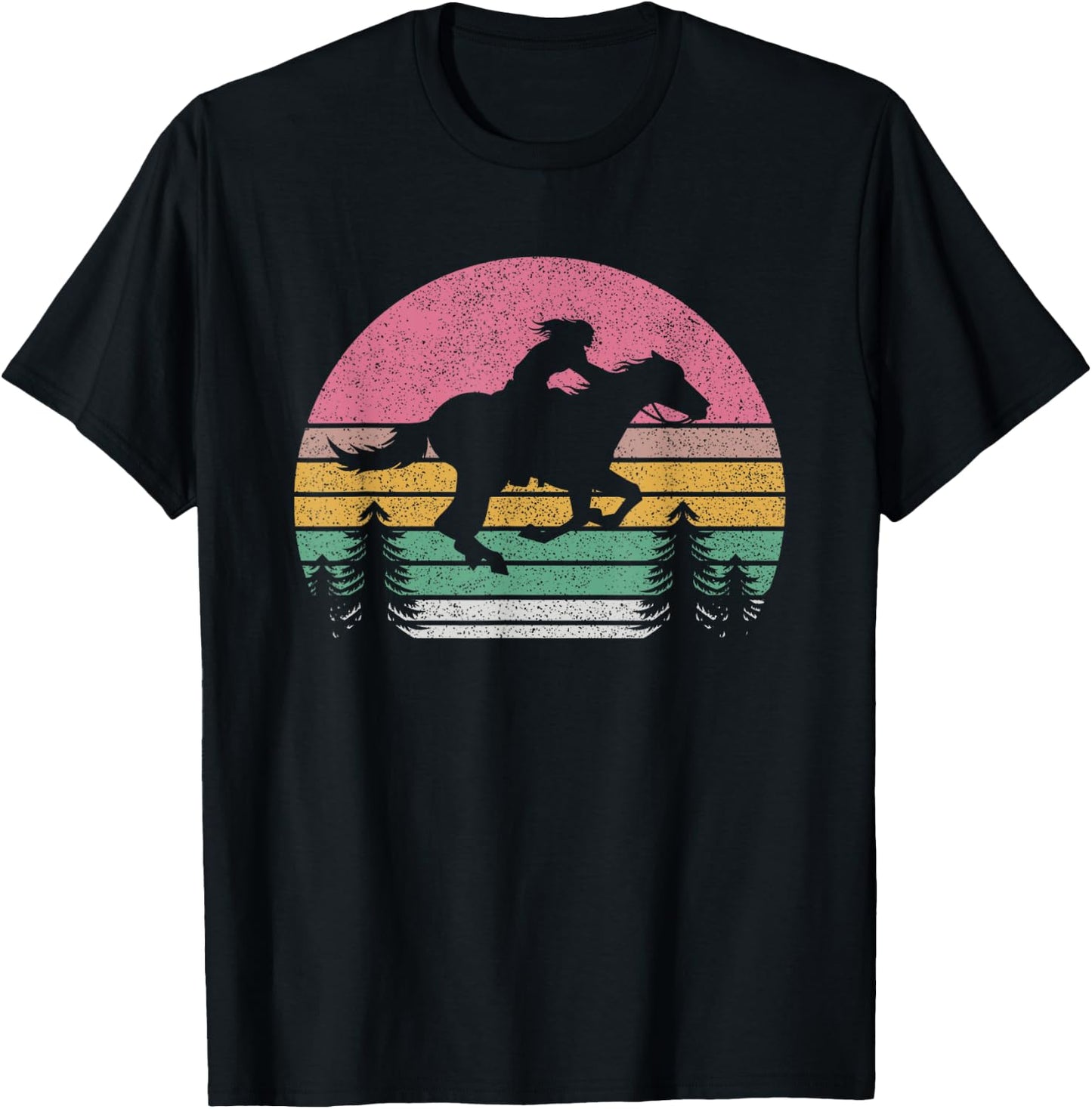 Outta Sight! Vintage Retro Girl Horse Riding Cowgirl Texas Ranch T-Shirt - T-Shirt | Black
