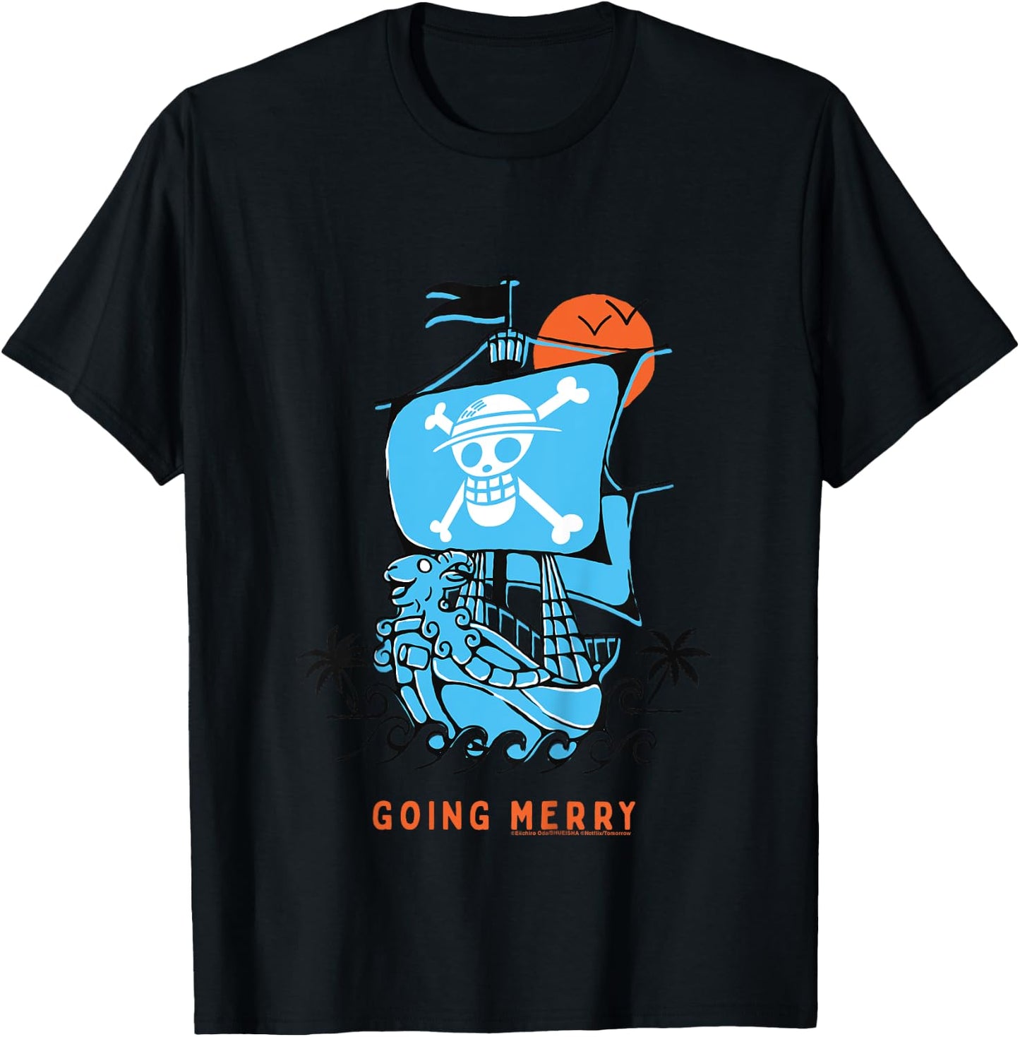 Kids Going Merry Ship Straw Hat Pirates Monkey D Luffy Kids , Blue, 2 T-Shirt - T-Shirt | Black