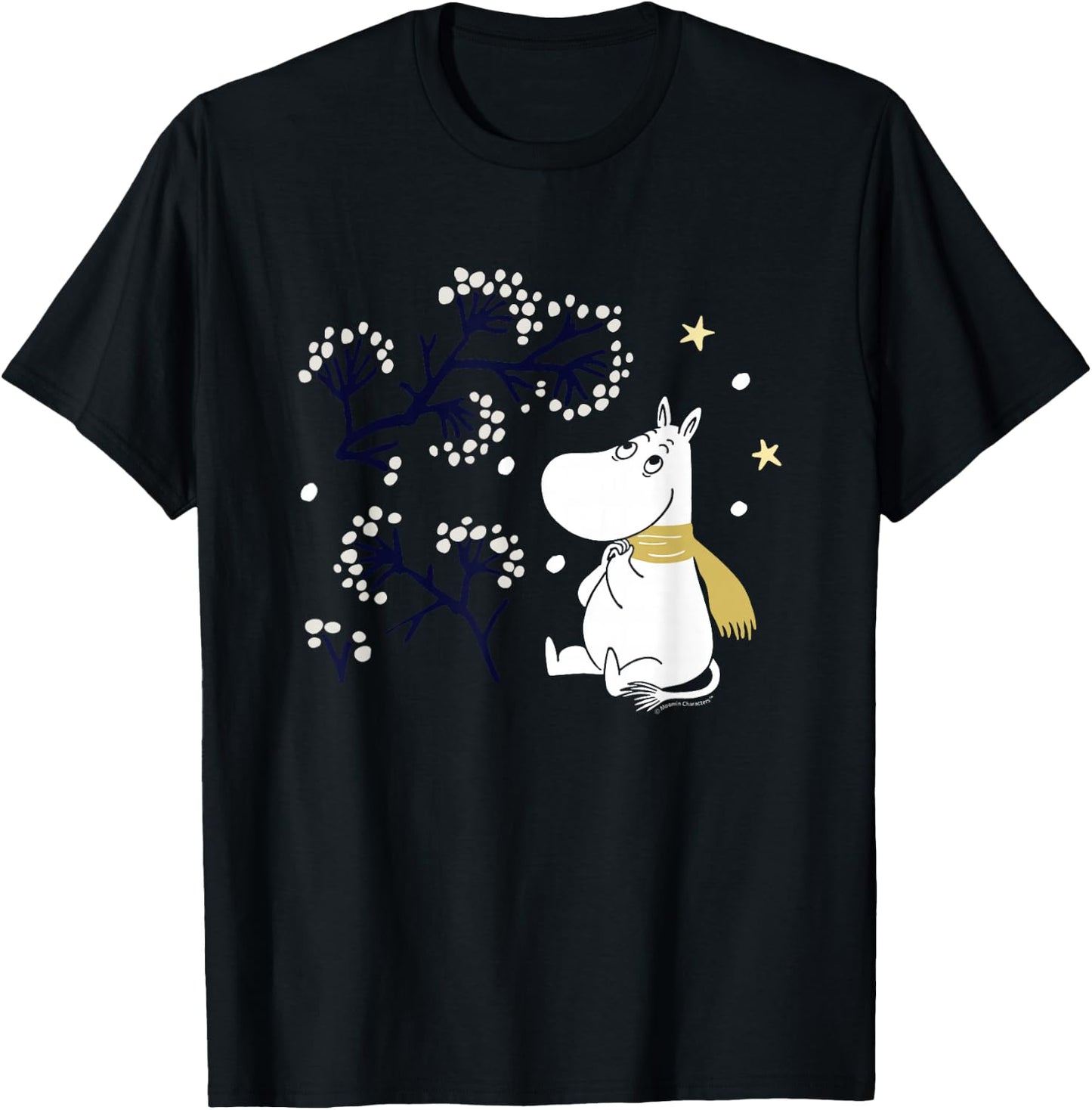 Moomin Moomintroll Winter Watching the Snow , blue T-Shirt - T-Shirt | Black