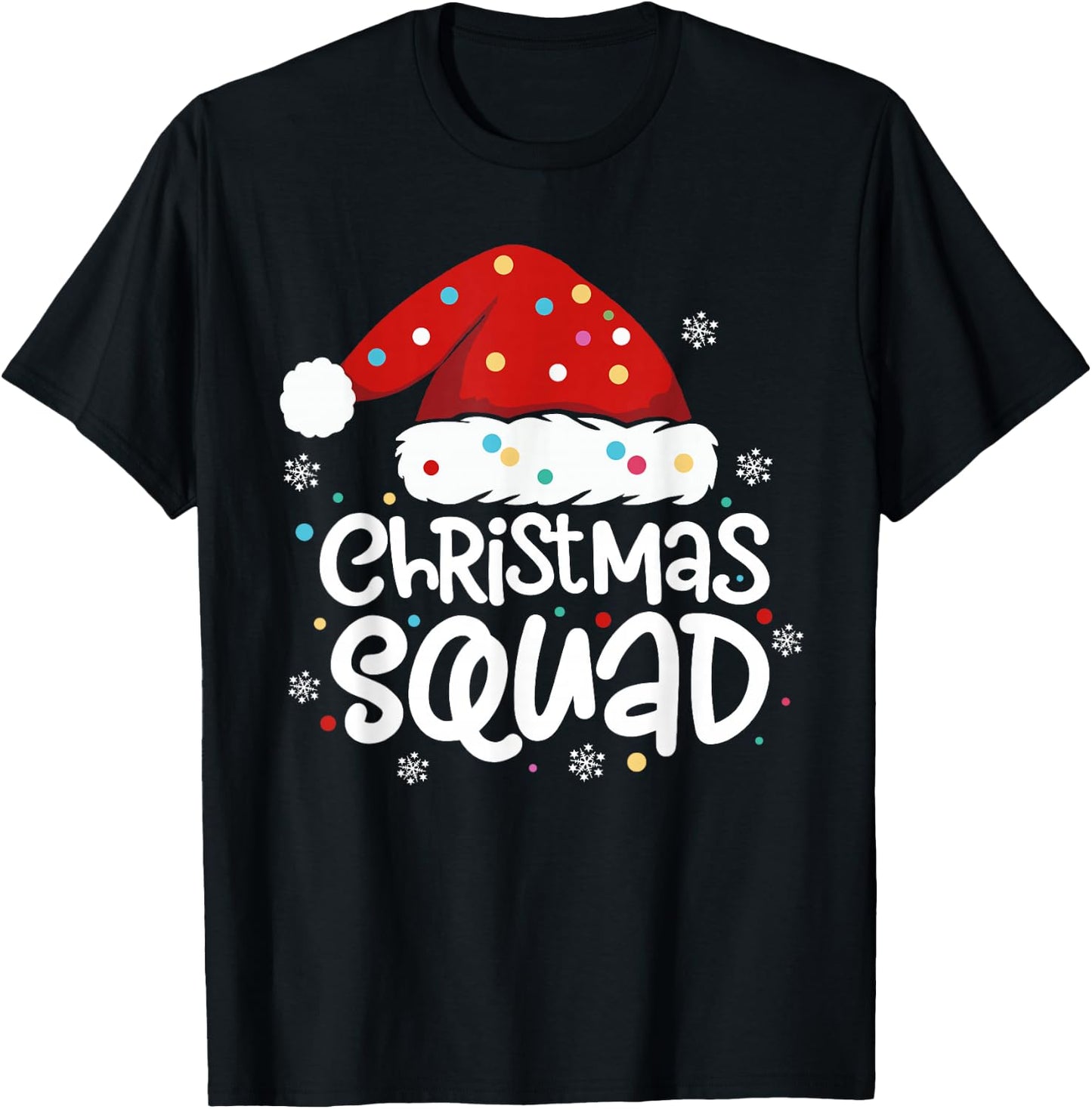 Christmas Squad Family Group Matching Christmas Party Pajama T-Shirt - T-Shirt | Black