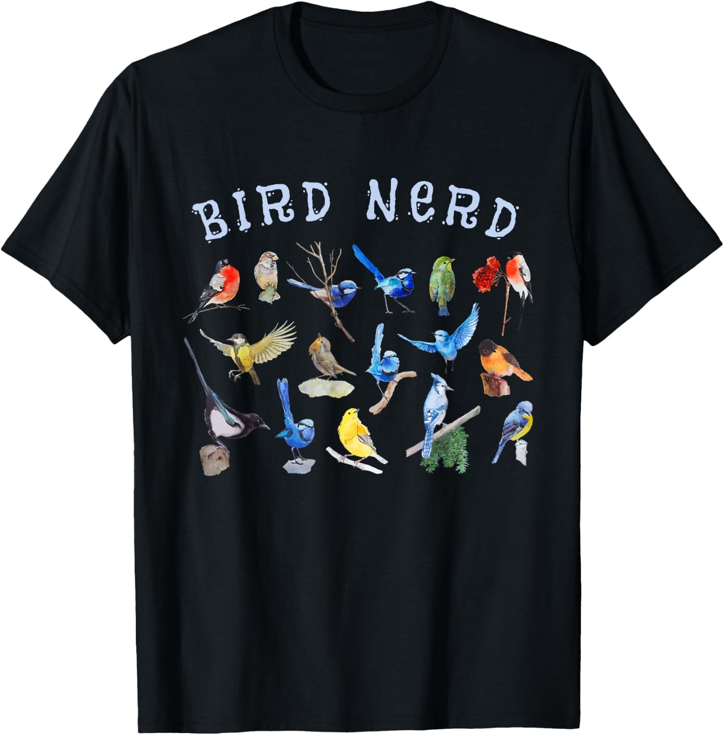 Bird Watching Nerd Birdwatching Birds Lover Cute Funny Gift T-Shirt - T-Shirt | Black