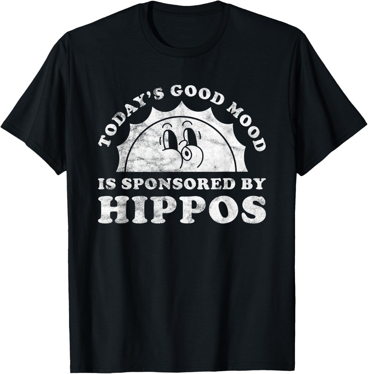 Funny Cute Retro Vintage Hippos or Hippo T-Shirt - T-Shirt | Black