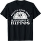 Funny Cute Retro Vintage Hippos or Hippo T-Shirt - T-Shirt | Black