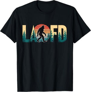 LAFD Strong Big Foot Vintage Forest Scene Retro California T-Shirt - T-Shirt | Black