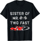 Boy 2nd Birthday Racer Sister Mr. Two Fast 2nd Race Car Bday T-Shirt - T-Shirt | Black