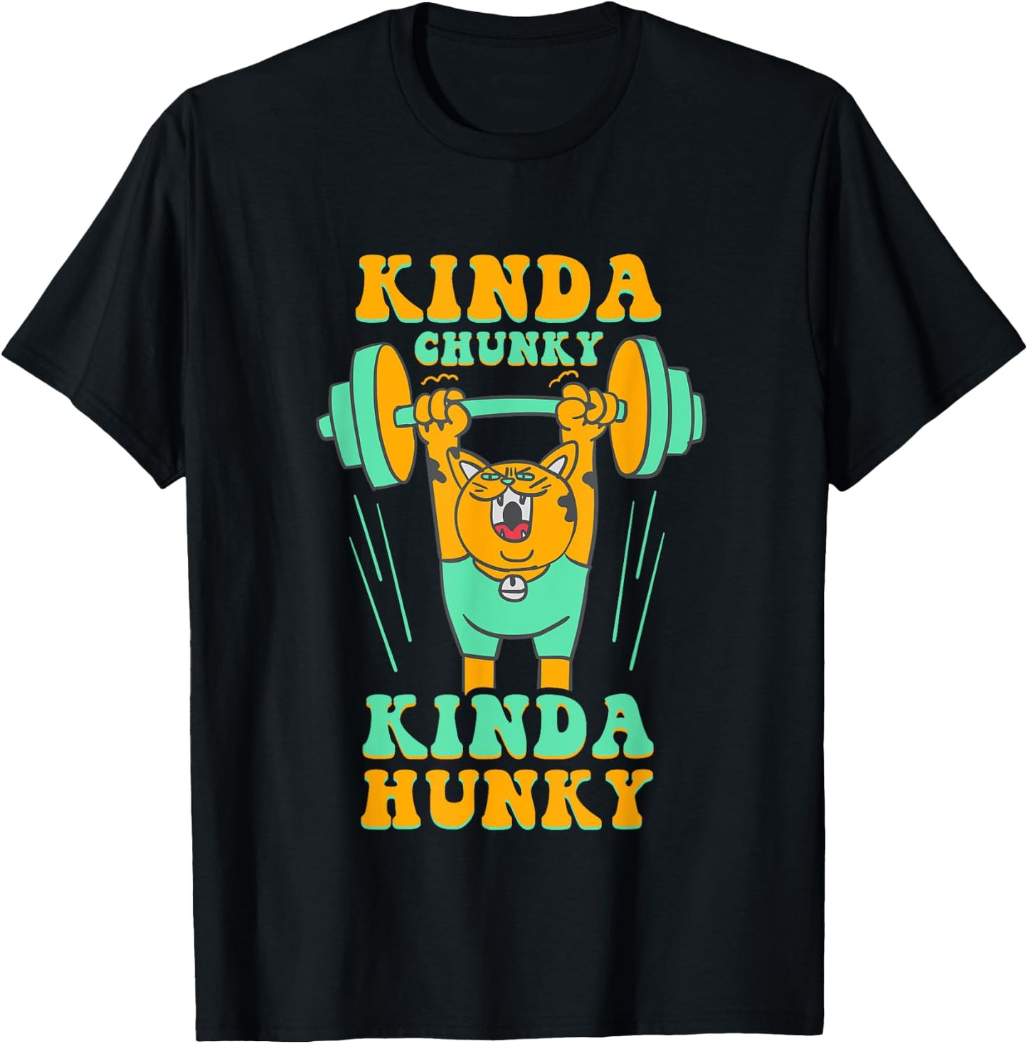 Kinda Chunky Kinda Hunky Funny Bodybuilding Gym Workout T-Shirt - T-Shirt | Black