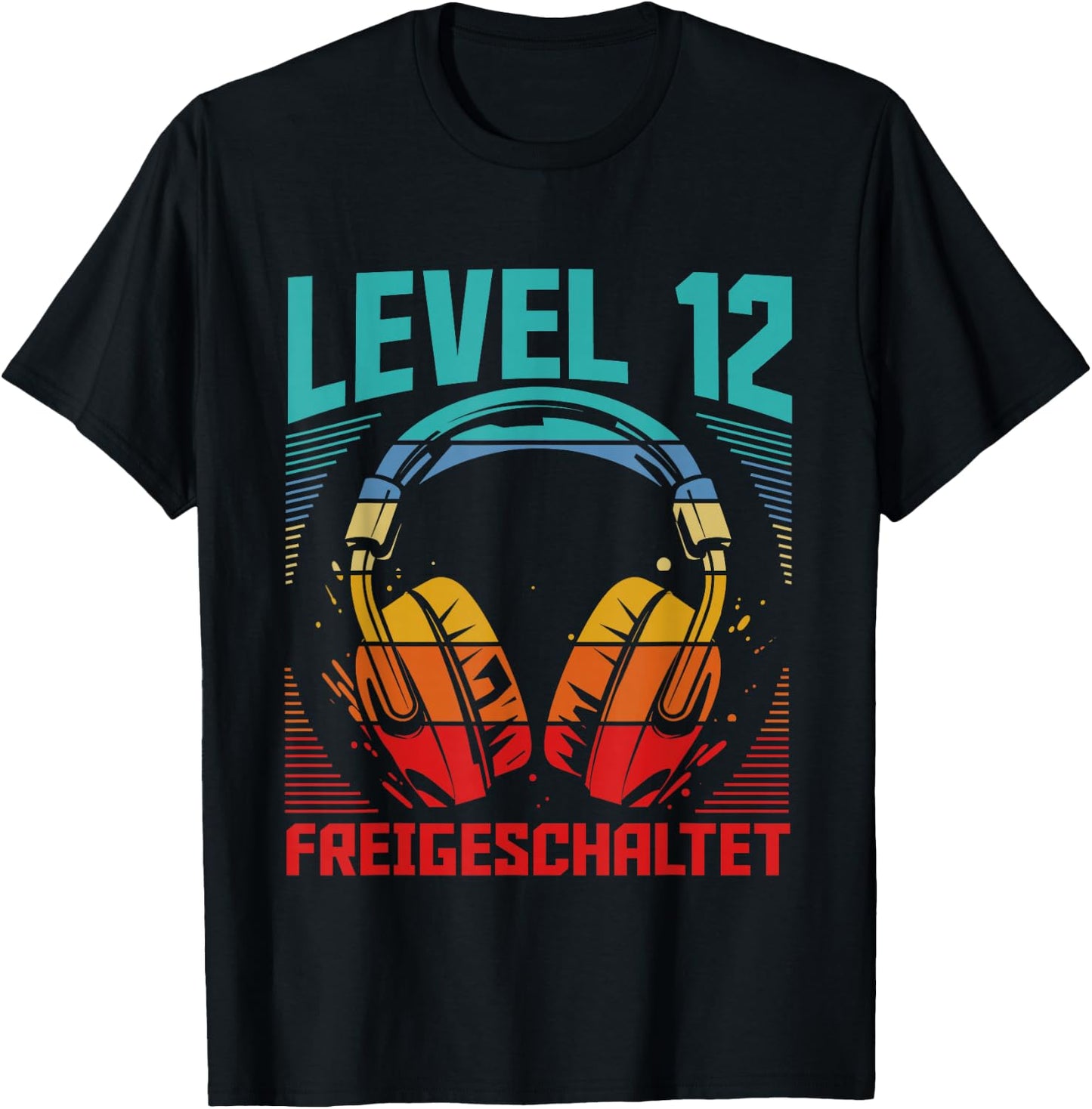 12th Birthday Boys Video Gamer Level 12 Unlocked Boys , black T-Shirt - T-Shirt | Black