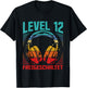 12th Birthday Boys Video Gamer Level 12 Unlocked Boys , black T-Shirt - T-Shirt | Black