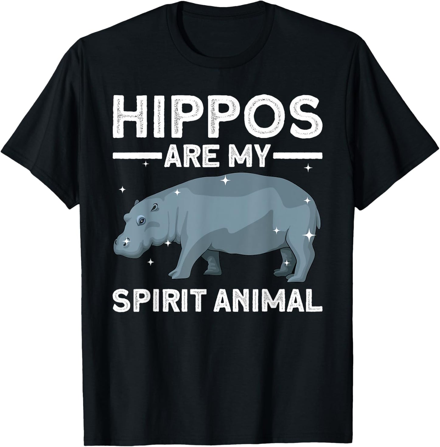 Funny Hippopotamus Design Women Animal Hippo Lover T-Shirt - T-Shirt | Black