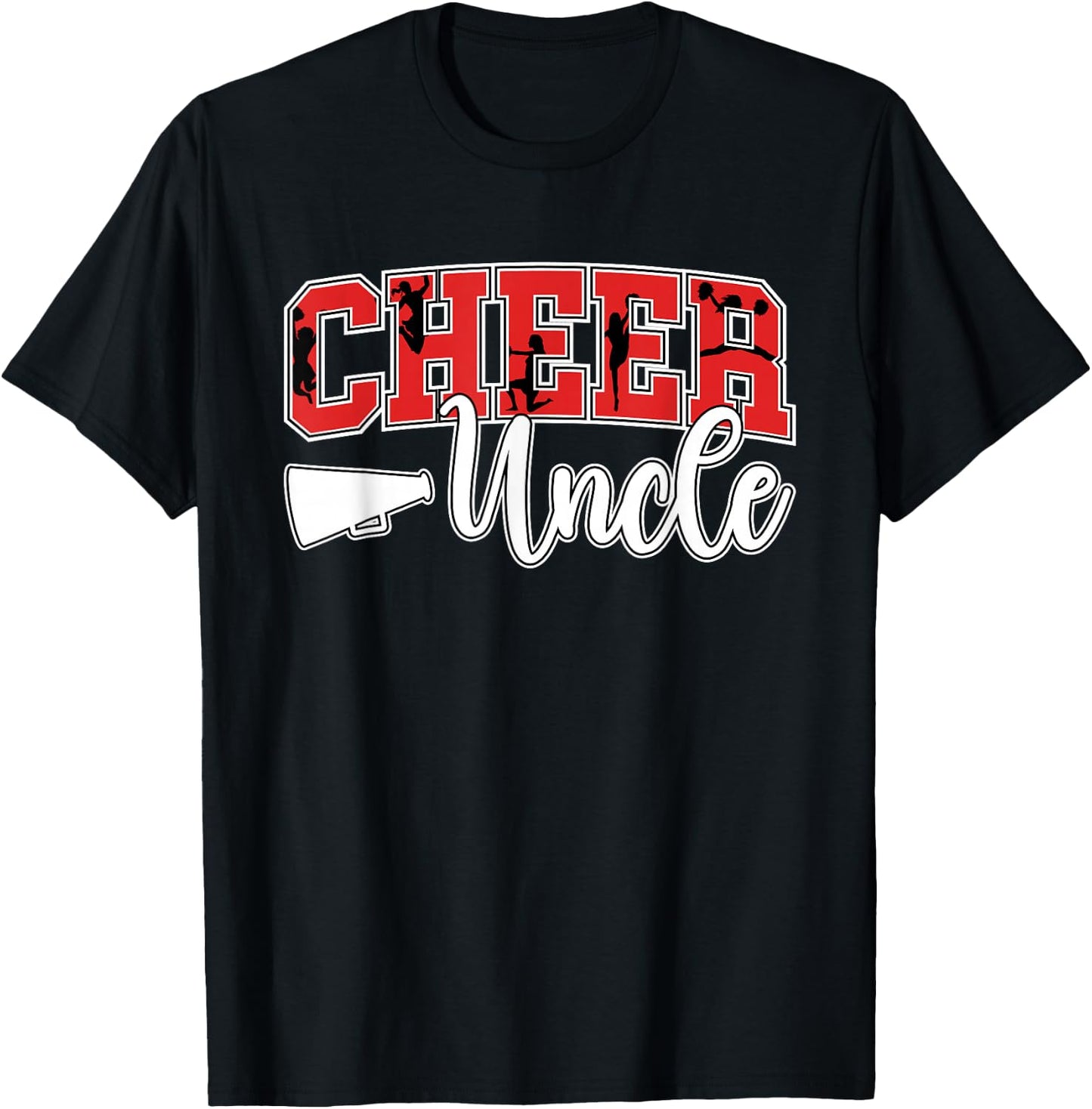 Proud Cheer Uncle On Father's Day Men's Cheerleader Uncle Black Small T-Shirt - T-Shirt | Black