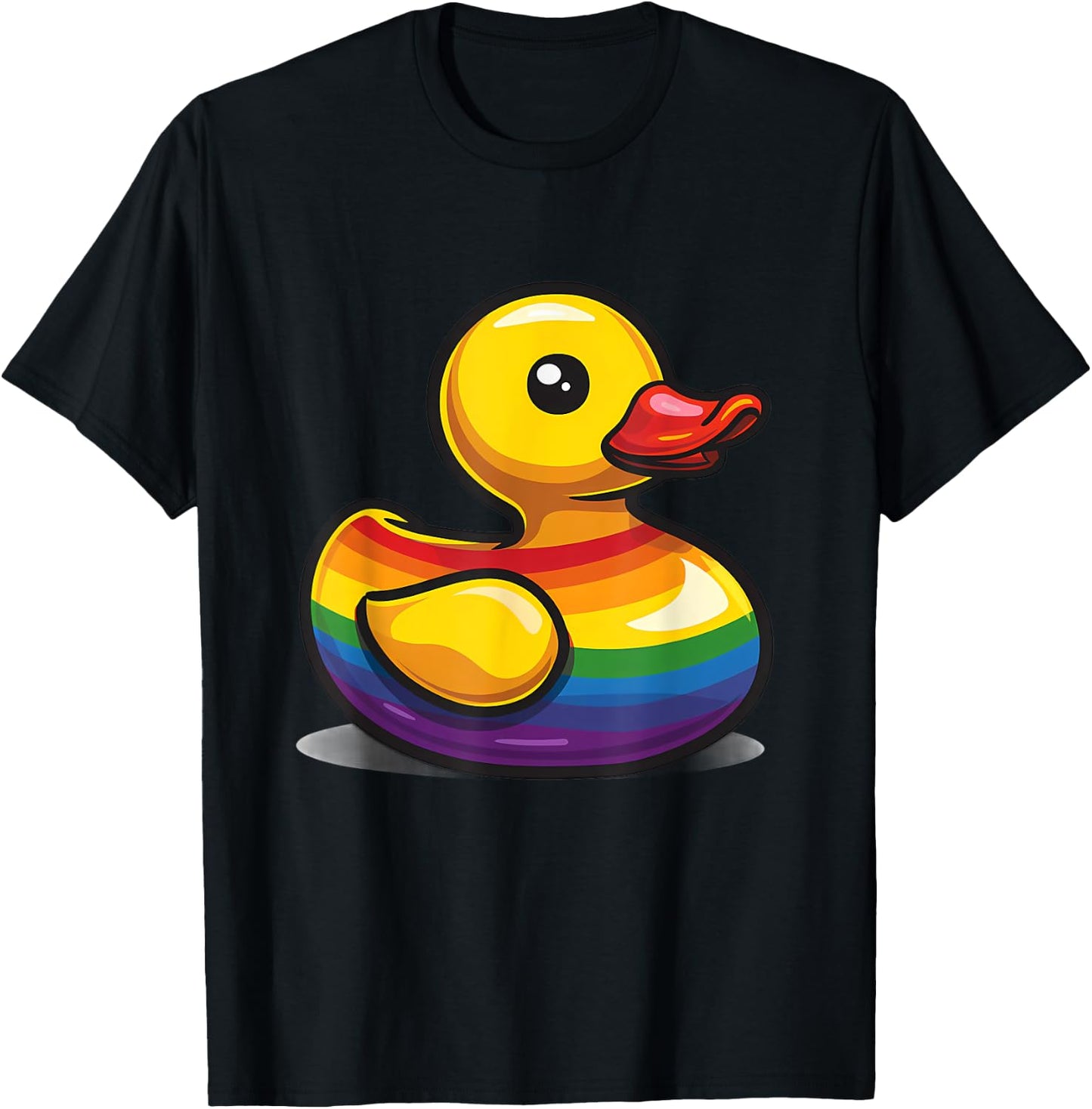 LGBT Rubber Duck Rainbow LGBTQ Gay Pride Month Lesbian Pride T-Shirt - T-Shirt | Black