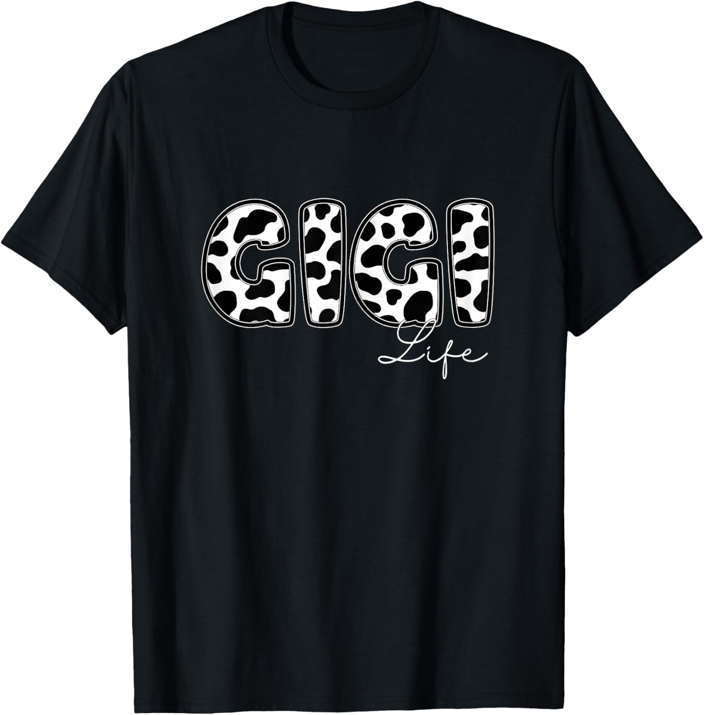 Gigi life Cow Print Family Matching T-Shirt - T-Shirt | Black