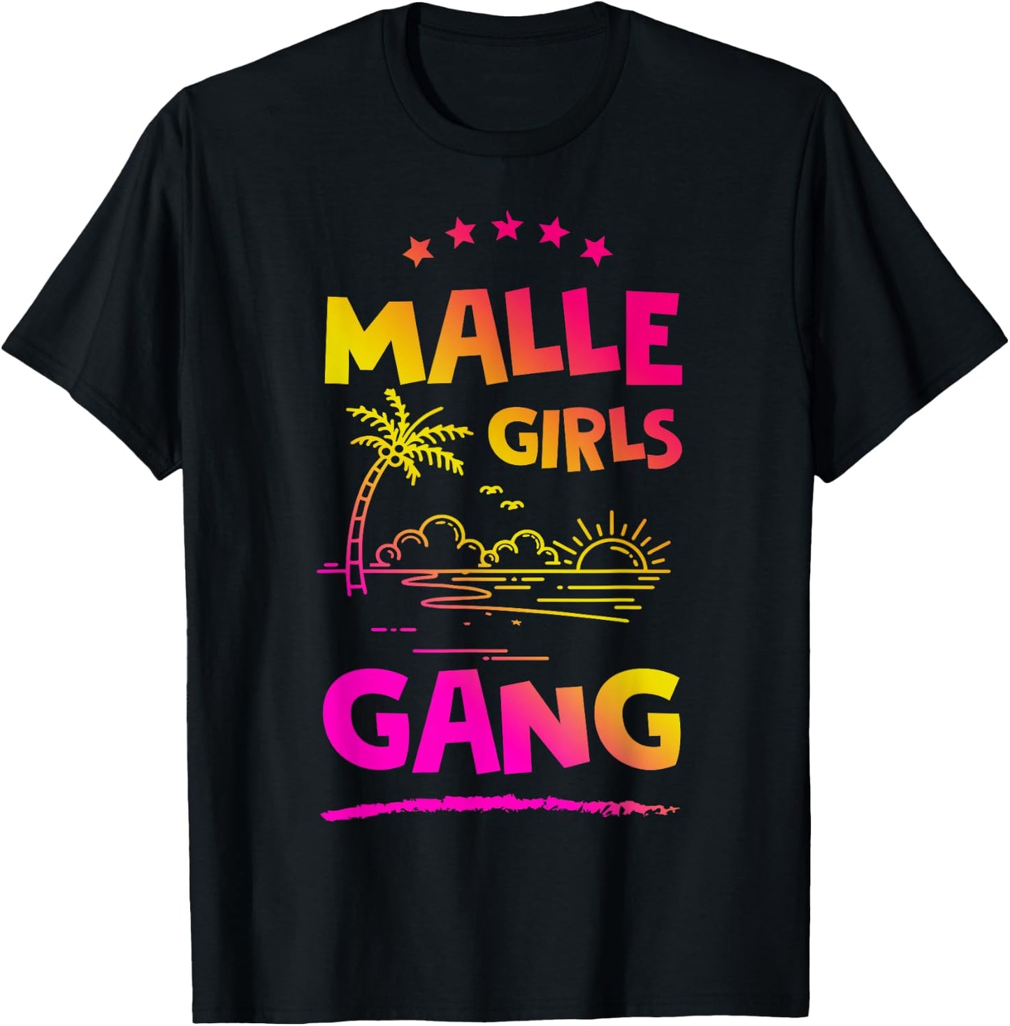 Malle Girls Gang | Mallorca Mädels Tour T-Shirt - T-Shirt | Black