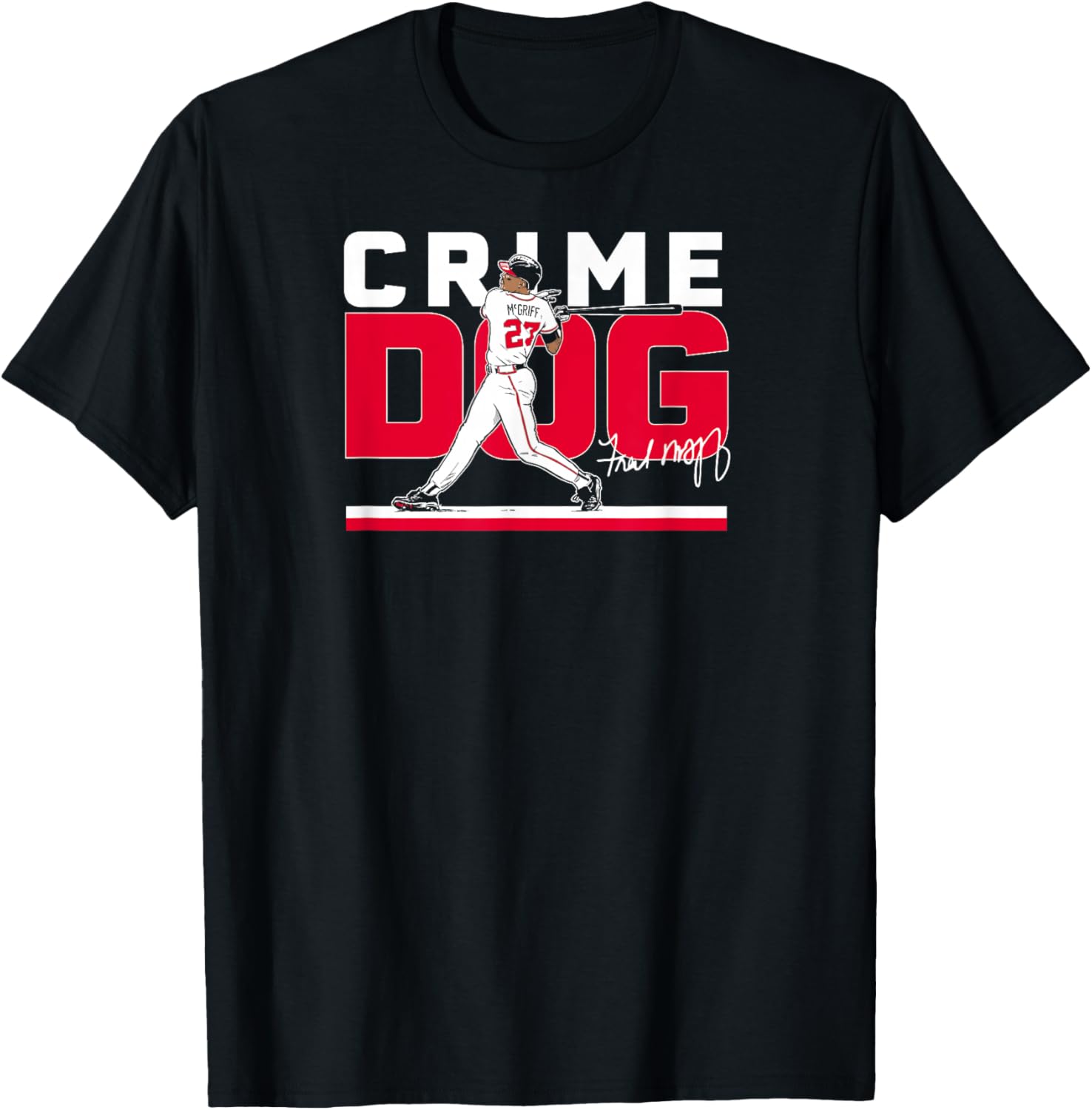 Fred McGriff - Crime Dog - Atlanta Baseball T-Shirt - T-Shirt | Black