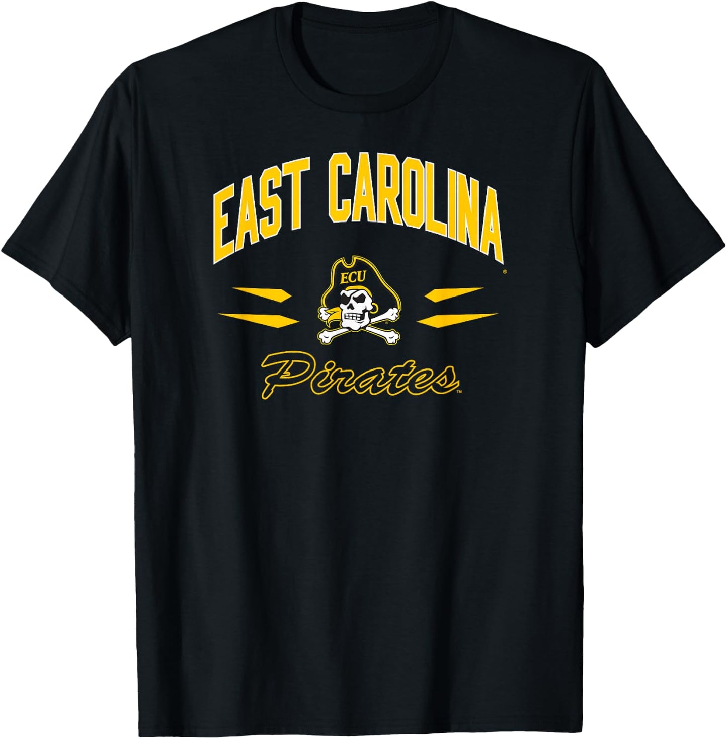 East Carolina Pirates Retro Diamond Team Officially Licensed T-Shirt - T-Shirt | Black
