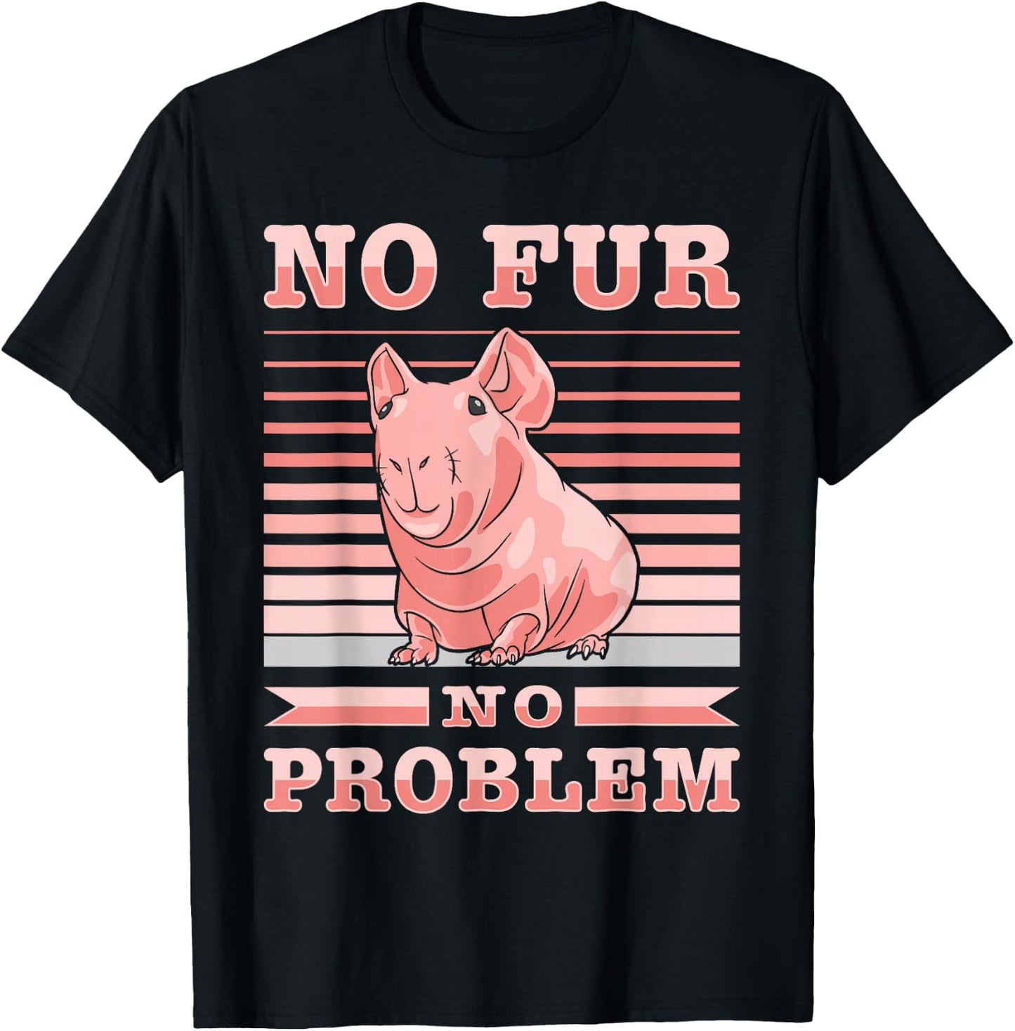 Hairless Guinea Pig Skinny Pig Owner Cavy Rodent Pet T-Shirt - T-Shirt | Black