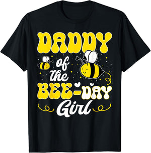 Party Matching Birthday Sweet Daddy Of The Bee Day Girl Hive T-Shirt - T-Shirt | Black