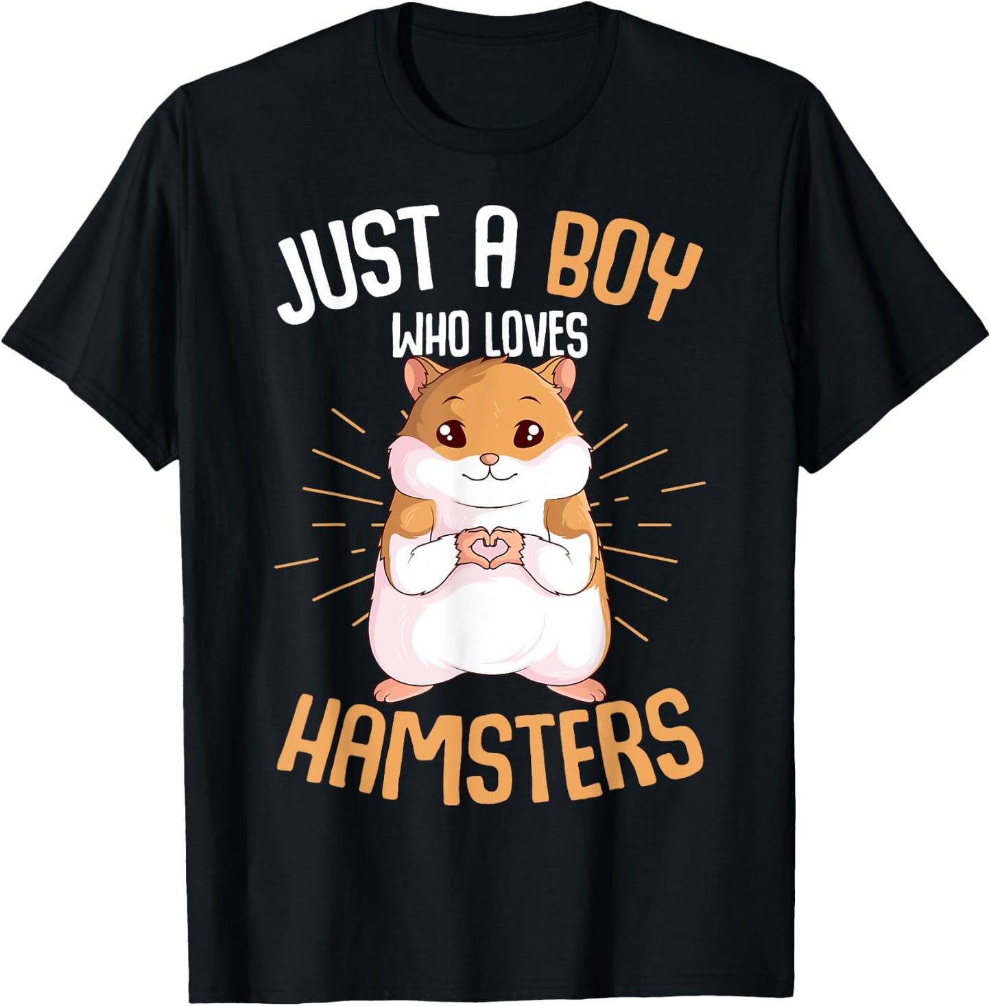 Just a Boy who loves Hamsters Hammy Boys Kids Hamster Lover T-Shirt - T-Shirt | Black