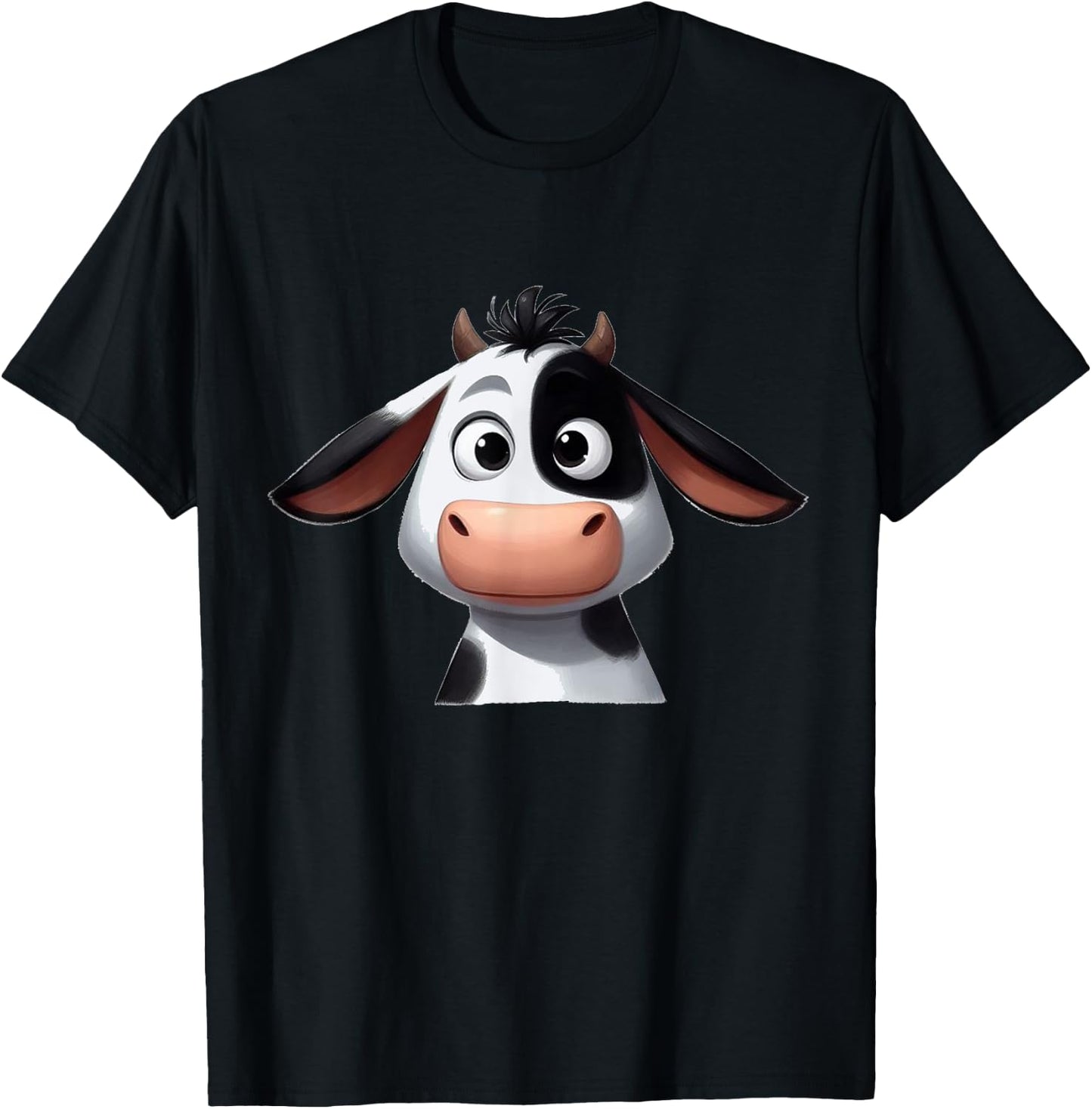 Kuh lustig süß niedlich Comic Cartoon Kühe Tiere , black T-Shirt - T-Shirt | Black