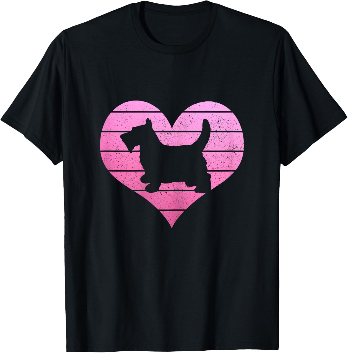 Scottish Terrier Heart Scottie Mom Dad Funny Cute Dog Lover T-Shirt - T-Shirt | Black