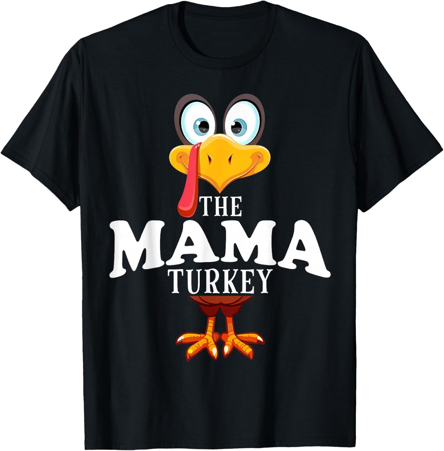 Thanksgiving The Mama Turkey Pajama T-Shirt - T-Shirt | Black