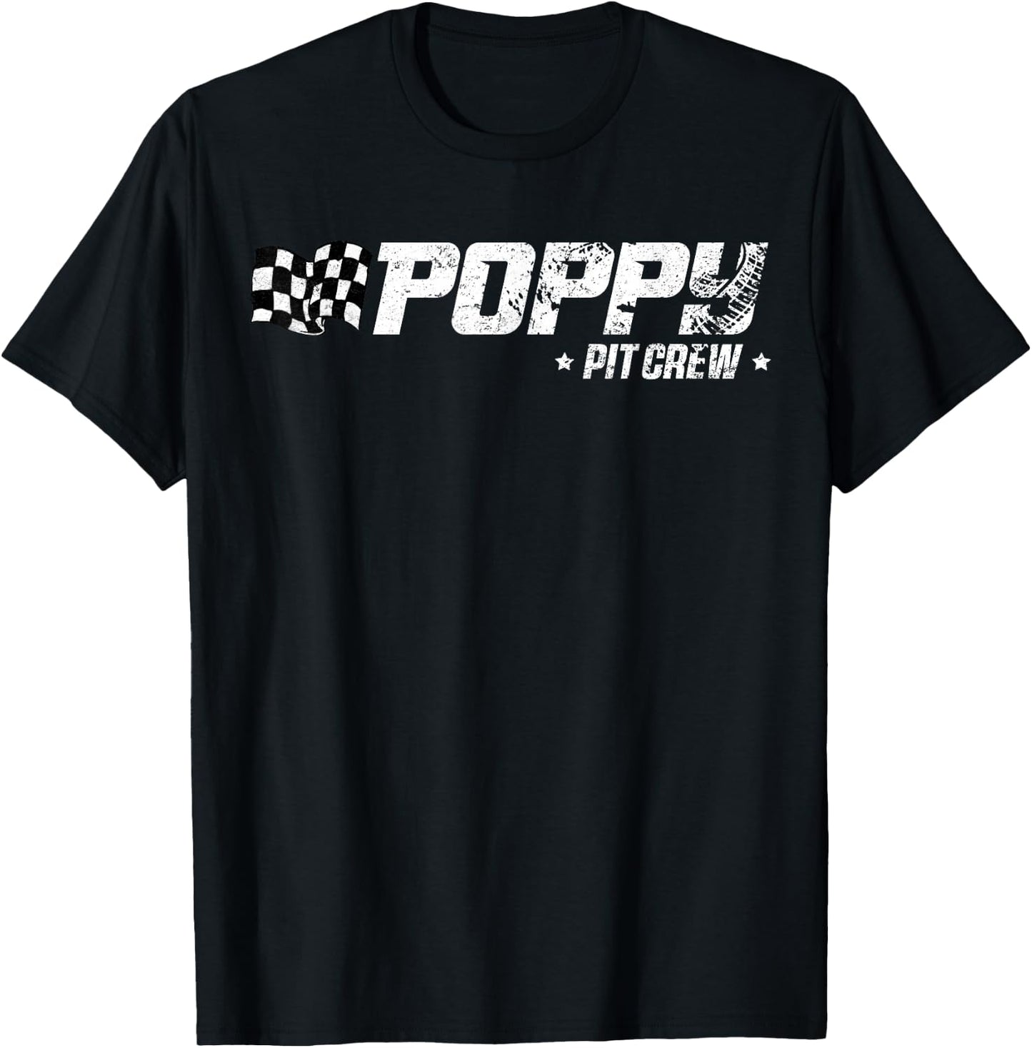 Poppy Pit Crew Race Car Birthday Family Racing T-Shirt - T-Shirt | Black