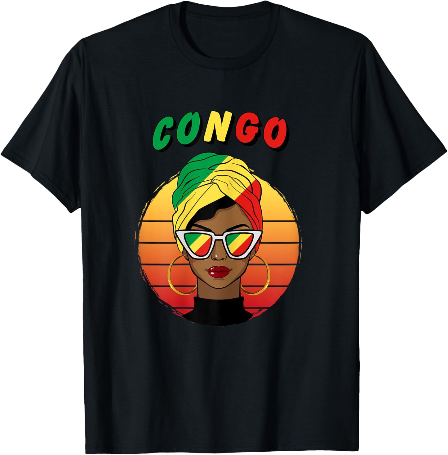 Congo, flag of Congo, girl and woman of Congo T-Shirt - T-Shirt | Black