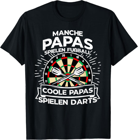 Men's Cool Papas Playing Darts Dart Player Dart , black T-Shirt - T-Shirt | Black