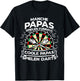 Men's Cool Papas Playing Darts Dart Player Dart , black T-Shirt - T-Shirt | Black