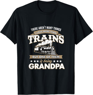 I Love More Than Trains Being grandpa Railway T-Shirt - T-Shirt | Black