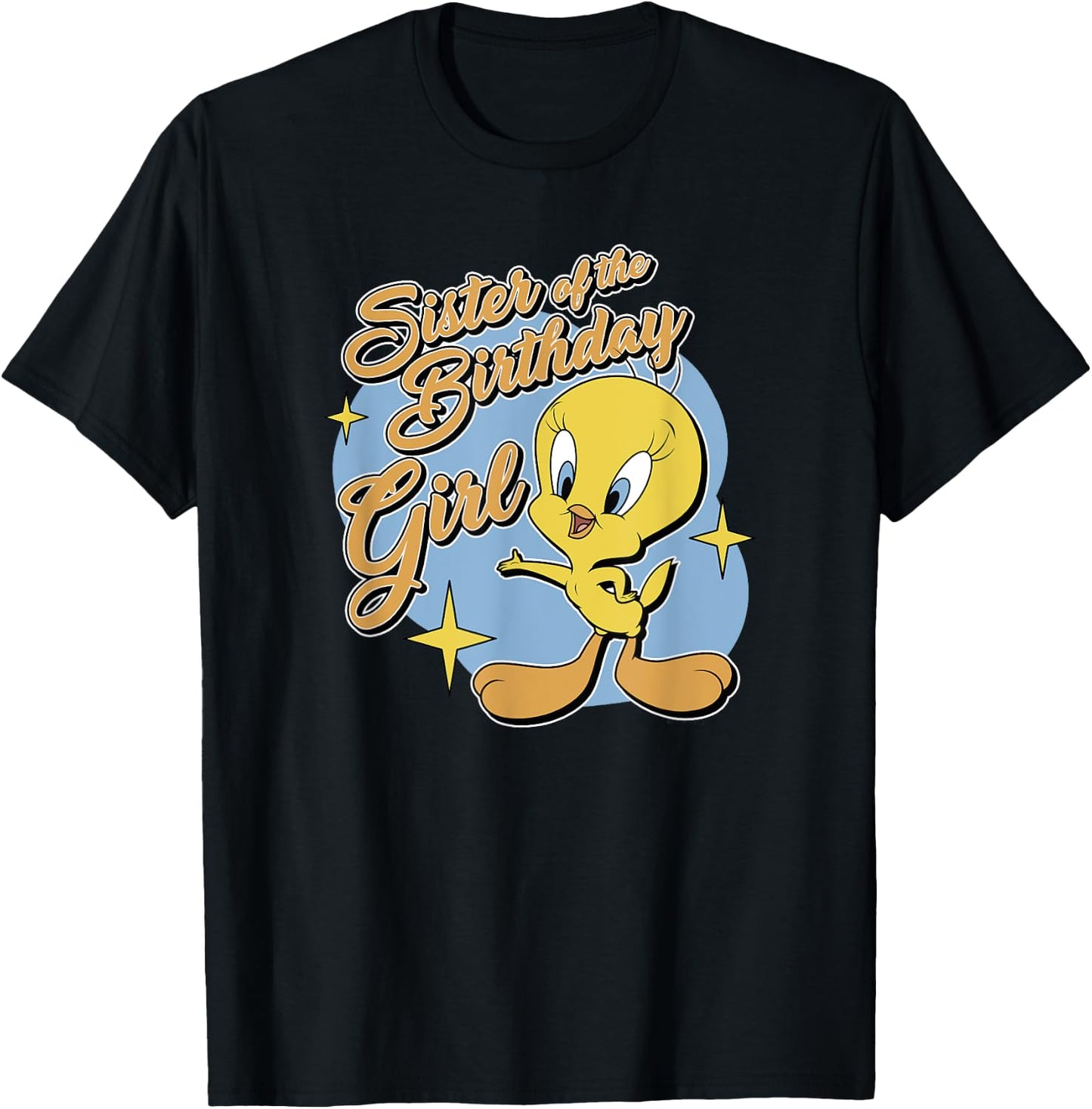 Looney Tunes Birthday Tweety Bird Sister Of Birthday Girl T-Shirt - T-Shirt | Black