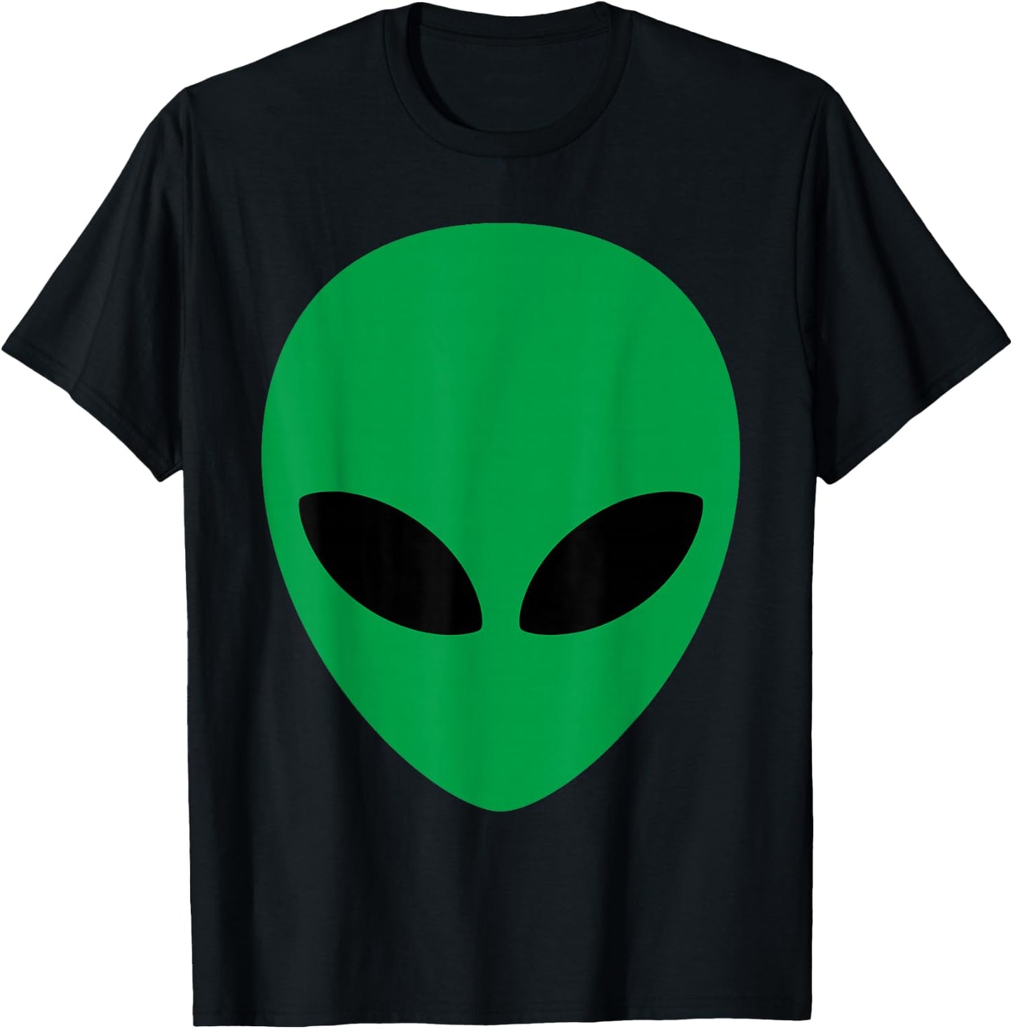 Alien Head Green Alien Grey Shirt T-Shirt - T-Shirt | Black