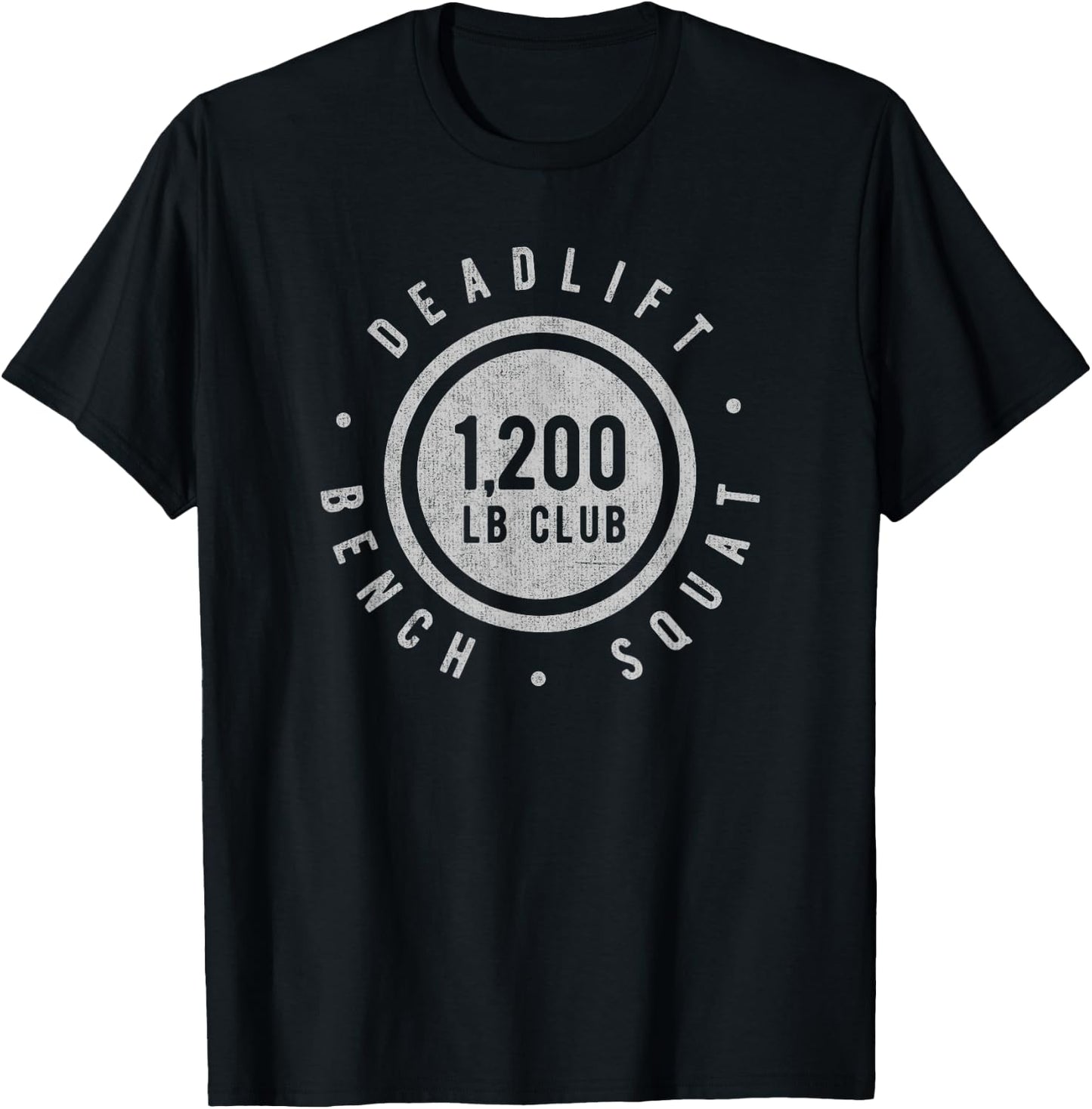 Elite 1.200 lb Club Powerlifting Barbell Strong Novelty T-Shirt - T-Shirt | Black
