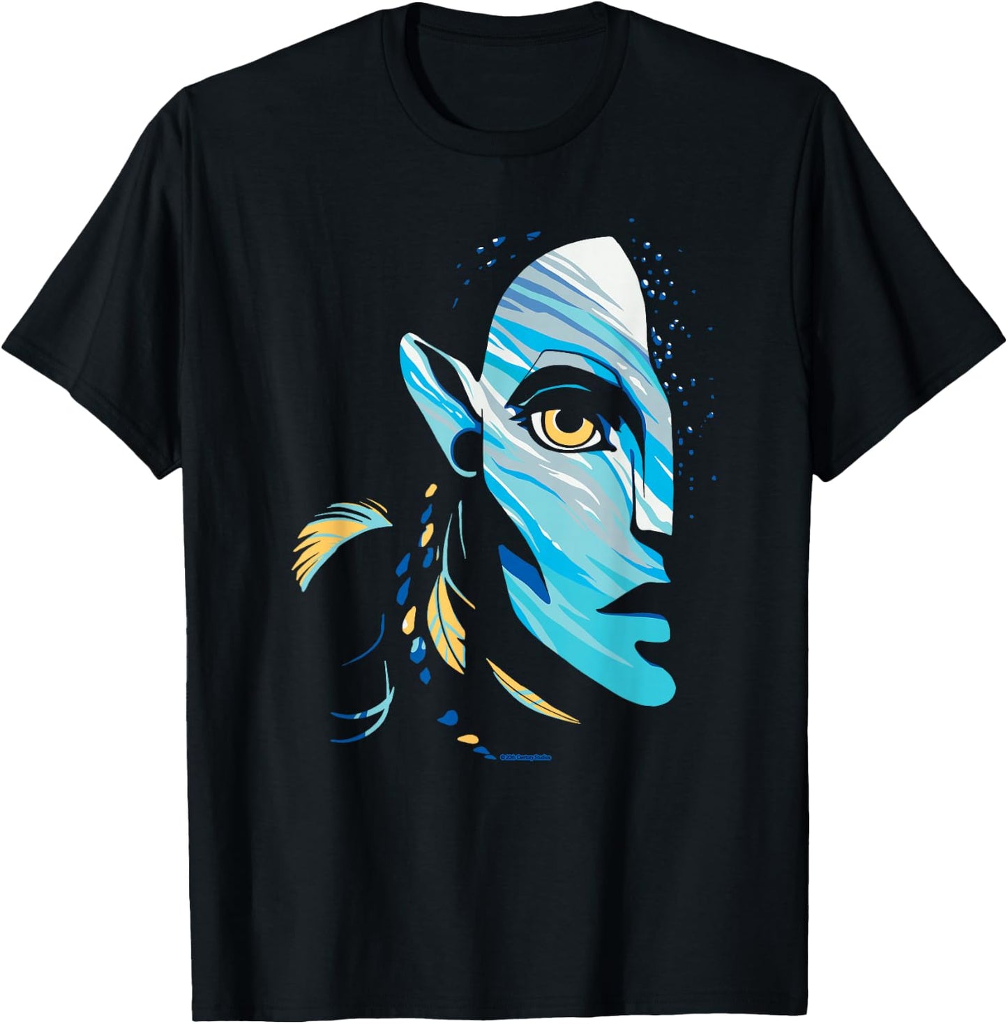 Avatar: The Way of Water Neytiri Na'vi Ocean Half Face , black T-Shirt - T-Shirt | Black