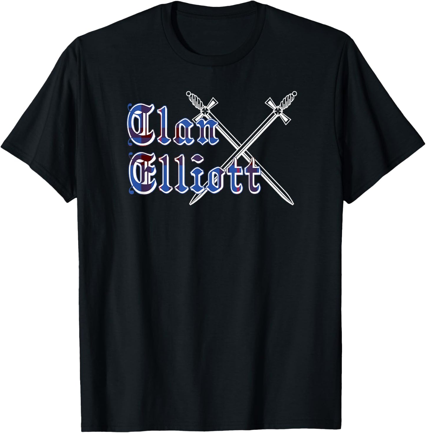 Clan Elliott surname last name Scottish Tartan T-Shirt - T-Shirt | Black