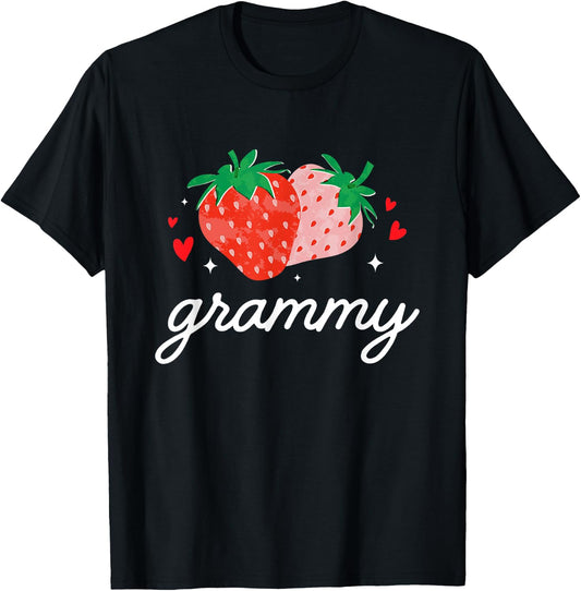 Strawberry Grammy Strawberry 1st Birthday Family Matching T-Shirt - T-Shirt | Black
