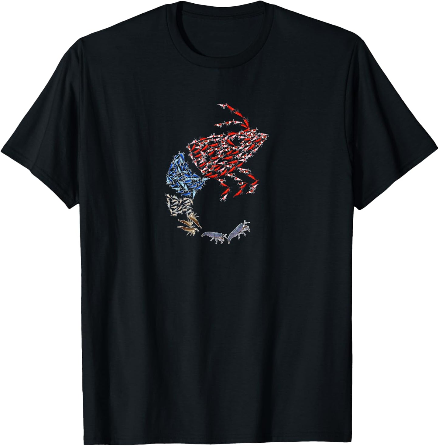 Shrimp Swarm Design for proud Shrimp Fans T-Shirt - T-Shirt | Black
