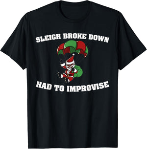 Funny African American Santa Ugly Christmas T-Shirt - T-Shirt | Black