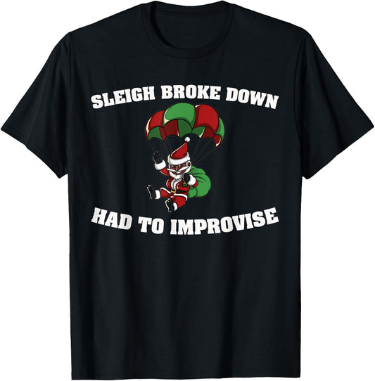 Funny African American Santa Ugly Christmas T-Shirt - T-Shirt | Black