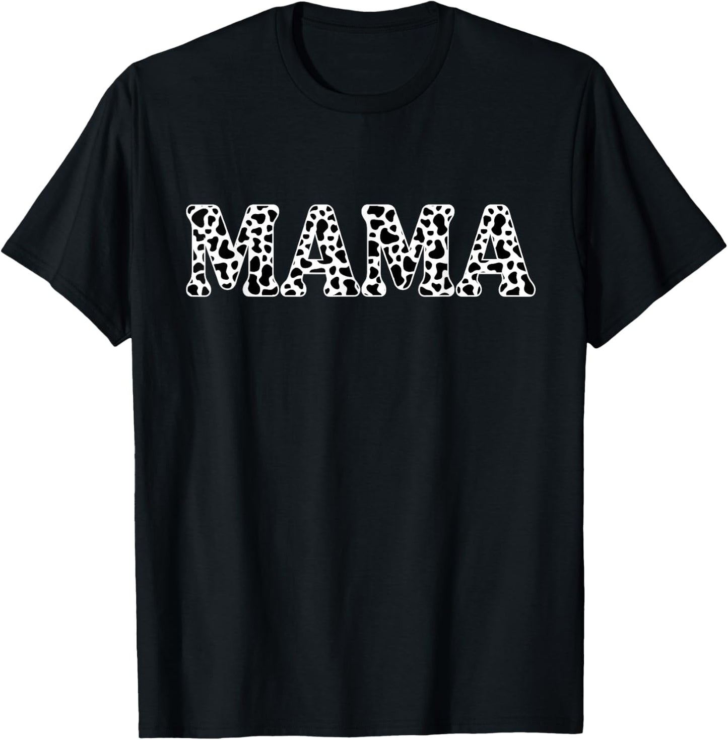 Mama Cow Print Birthday Family Matching Mothers Day Boy Girl T-Shirt - T-Shirt | Black