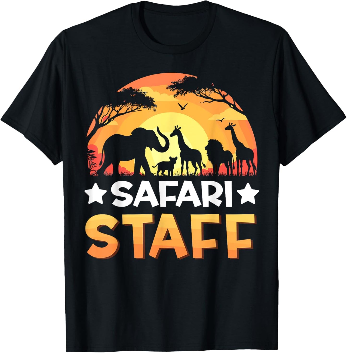 Safari Staff Safari Animals Sunset Wildlife Matching Zoo T-Shirt - T-Shirt | Black