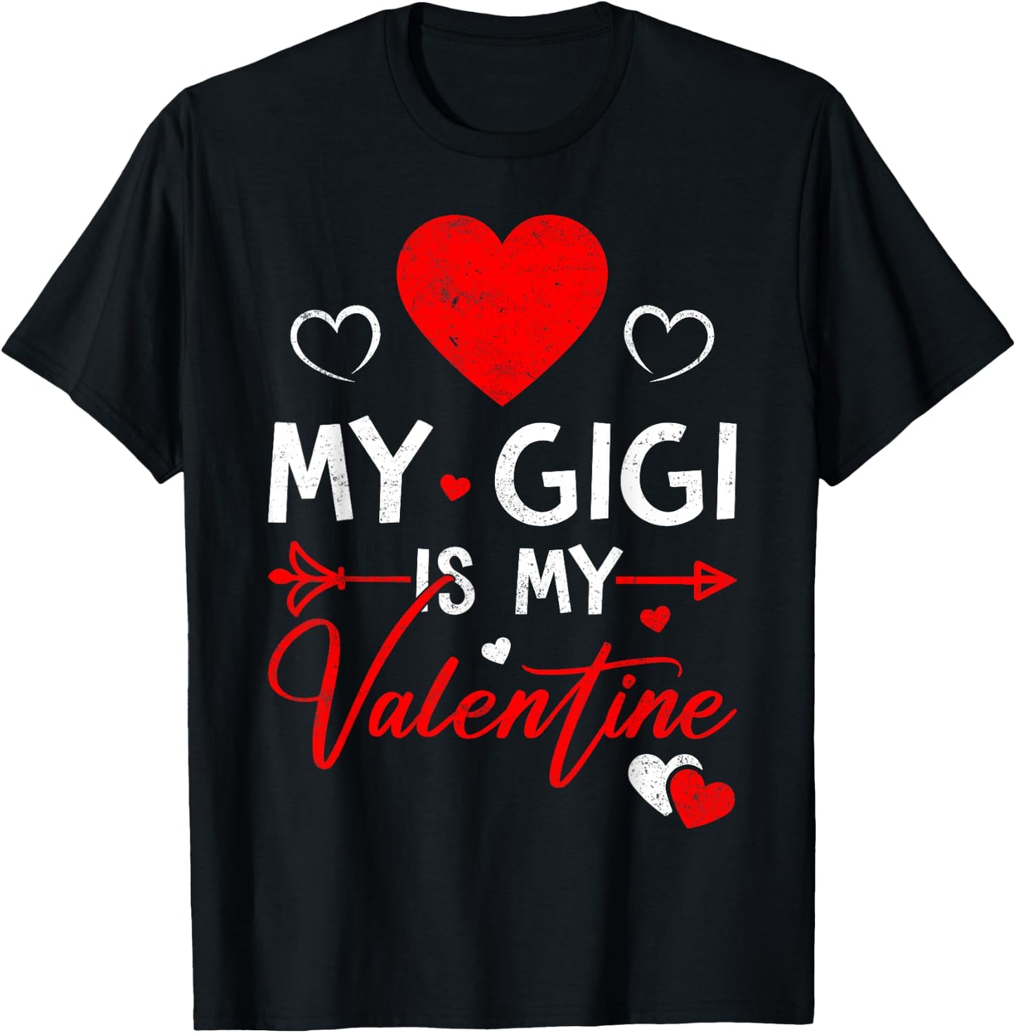 Family Matching Love Heart My Gigi Is My Valentine T-Shirt - T-Shirt | Black