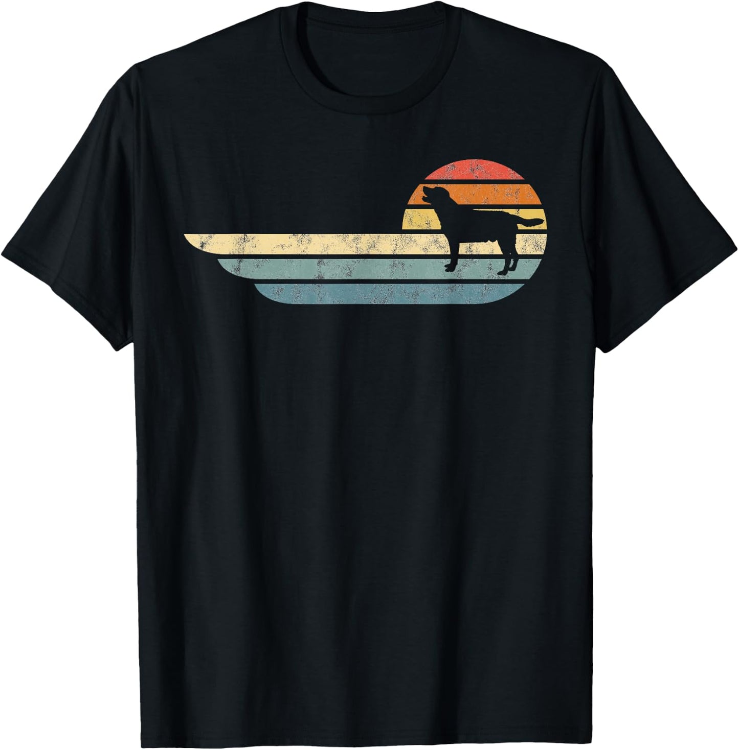 Retro Labrador Yellow Lab Golden Black Lab Chocolate Dad Mom T-Shirt - T-Shirt | Black