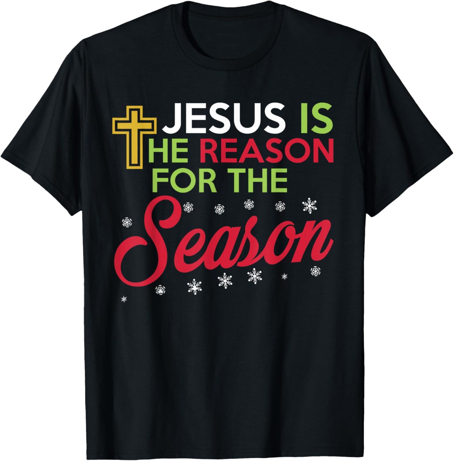 Jesus Is The Reason For The Season (Plain) T-Shirt - T-Shirt | Black